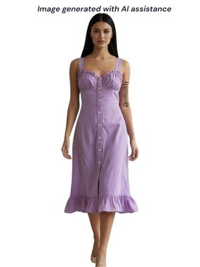 LeRumi XS lilac button down ruffle dress